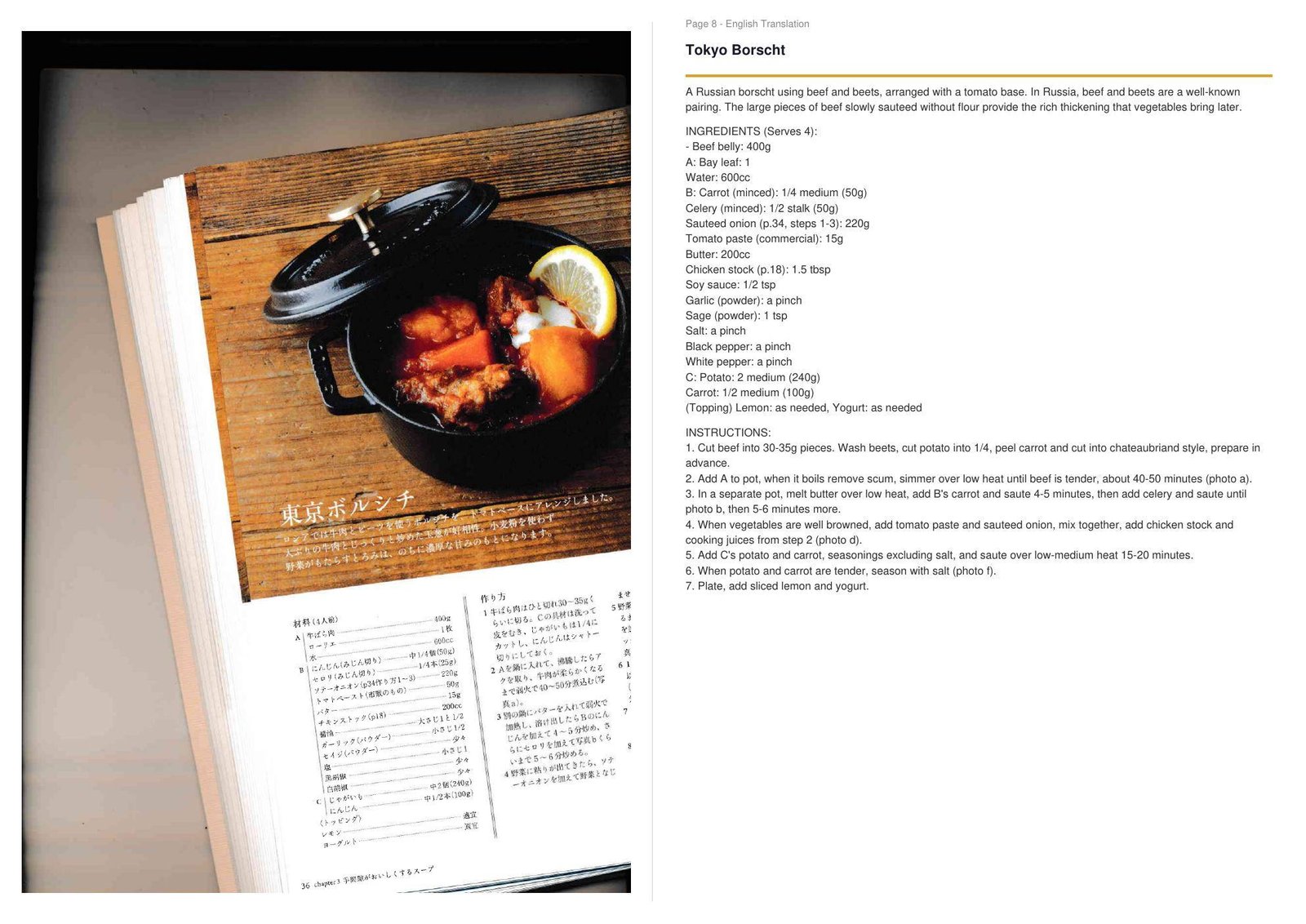 Recipe page
