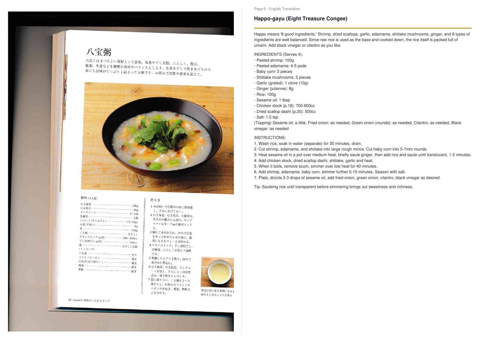 Recipe page